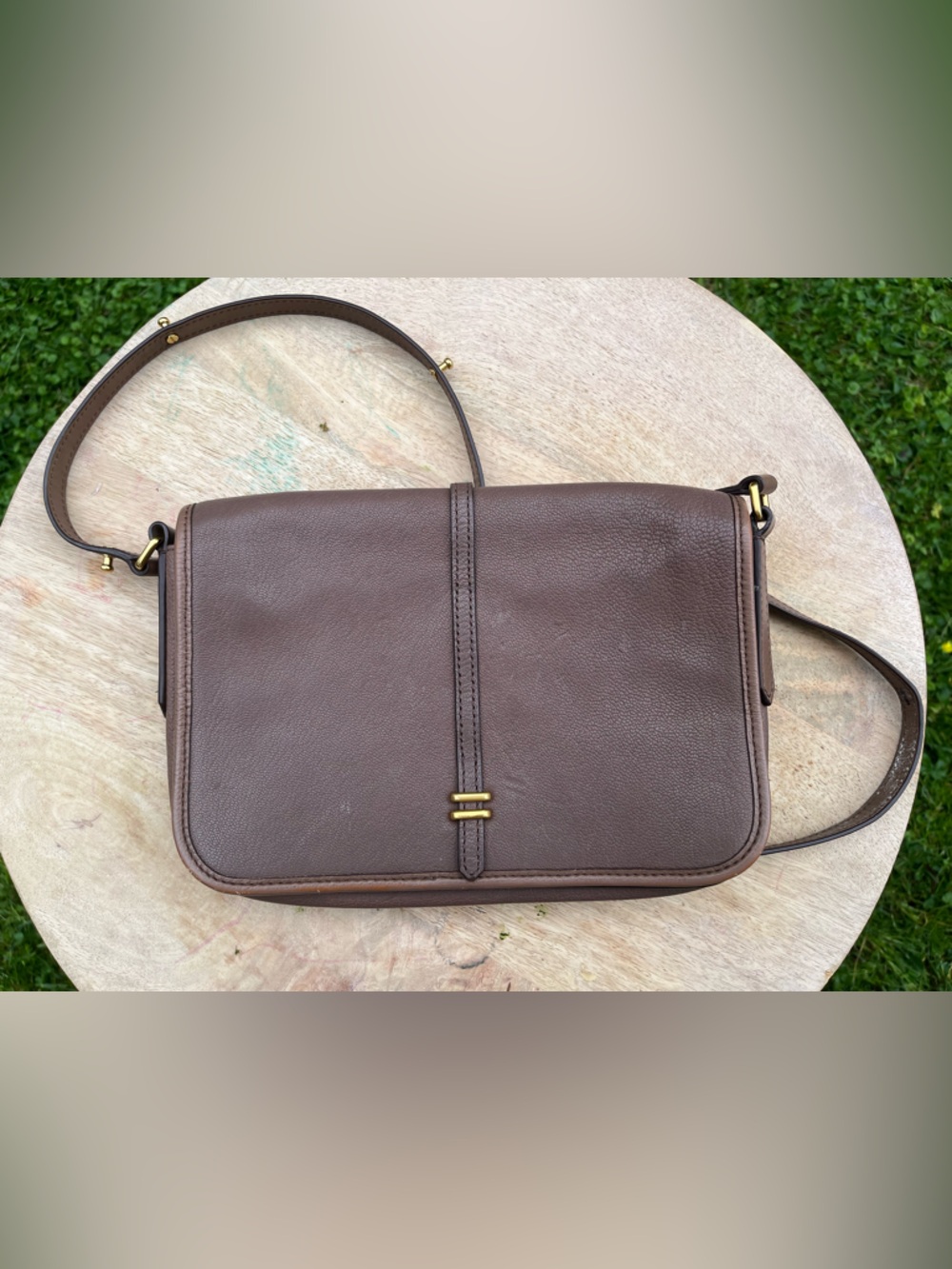 Marc by Marc Jacobs Pebbled Leather Brown Handbag Shoulder Bag